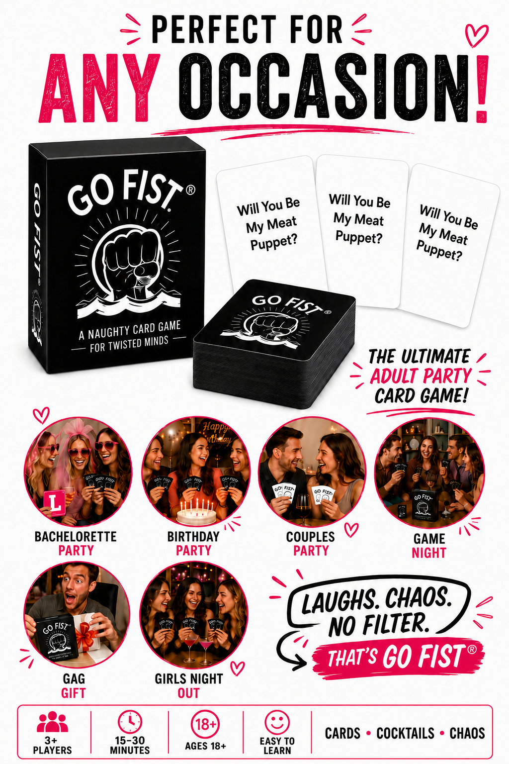 GO FIST party game for birthdays, girls’ nights and bachelorette parties